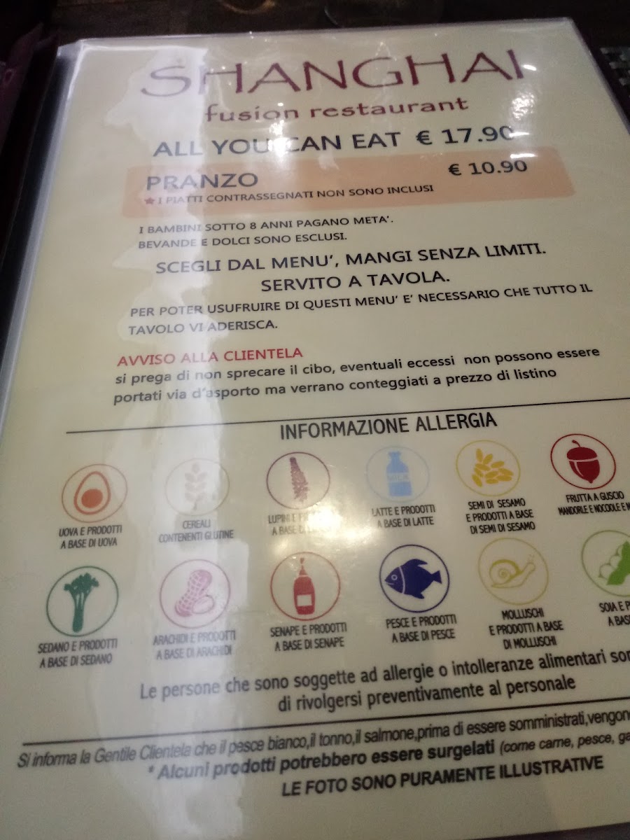 Menu Shanghai Fusion Restaurant Cucina Giapponese Cinese-8